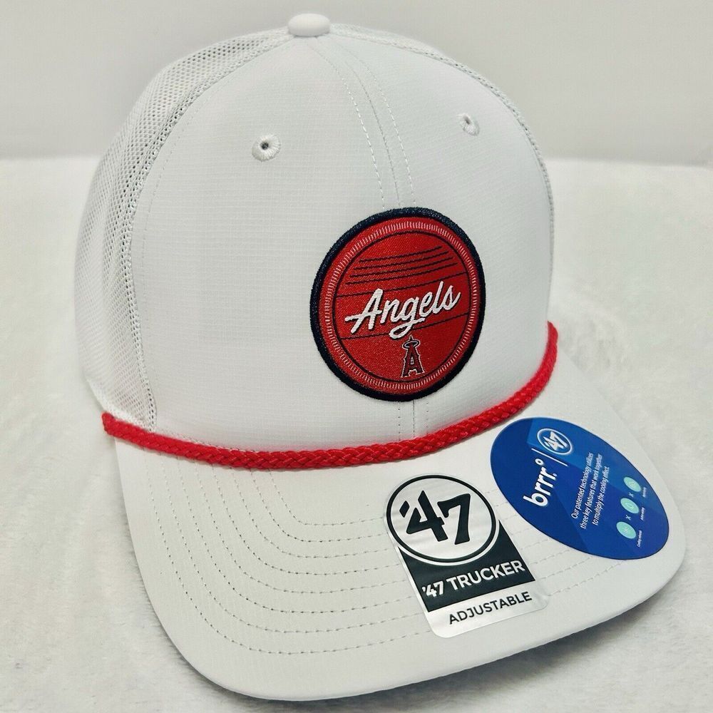 '47 Brand Los Angeles Angels Fairway Trucker Hat‎ Cap Adjustable White Rope MLB - Picture 3 of 6